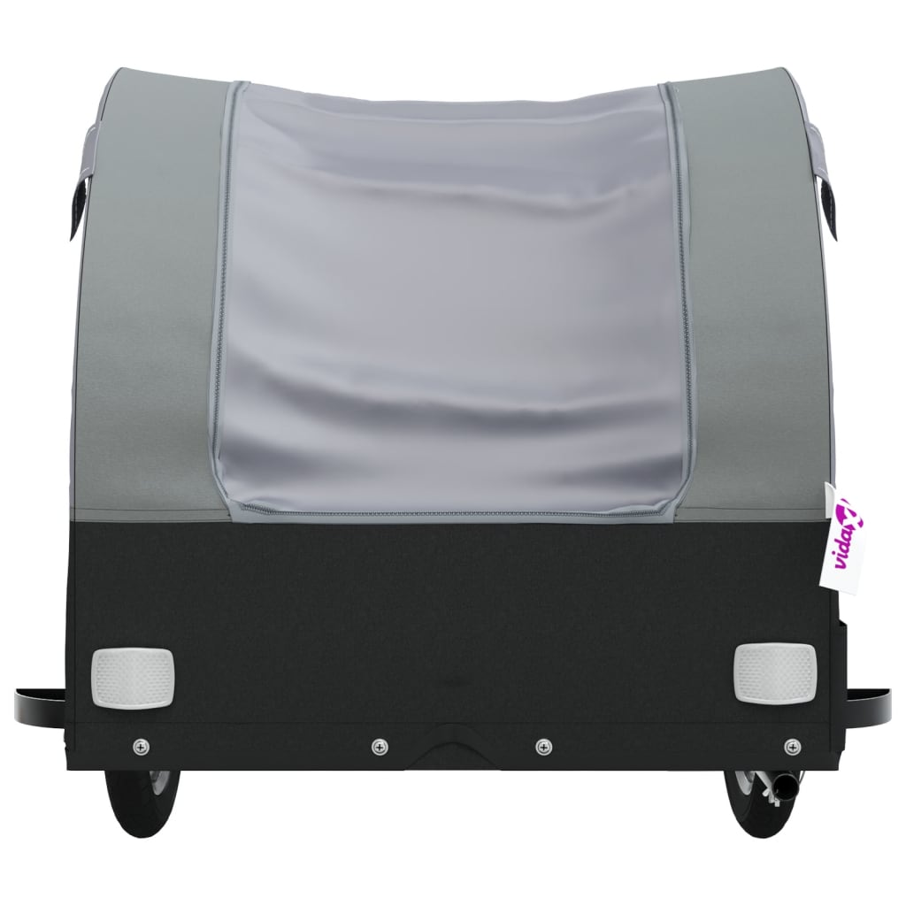 Fahrradanhänger Schwarz und Orange 30 kg Eisen