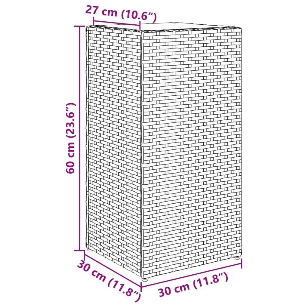 Pflanzkübel 2 Stk. Schwarz 40x40x80 cm Poly Rattan