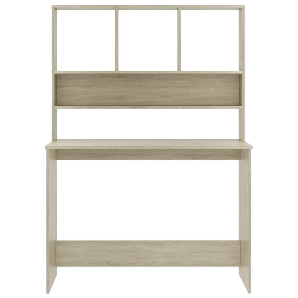 Schreibtisch mit Regalen Weiß 110x45x157 cm Holzwerkstoff