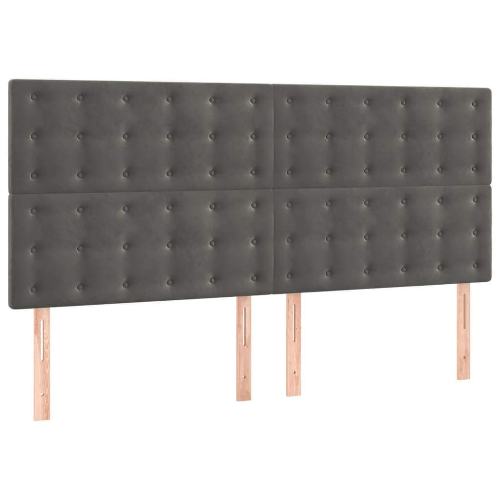 Kopfteil Hellgrau 80x5x118/128 cm Samt