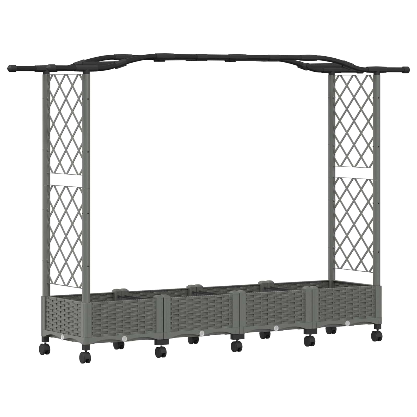 Hochbeet mit Rankgitter und Dach Braun 124 x 40 x 123 cm PP