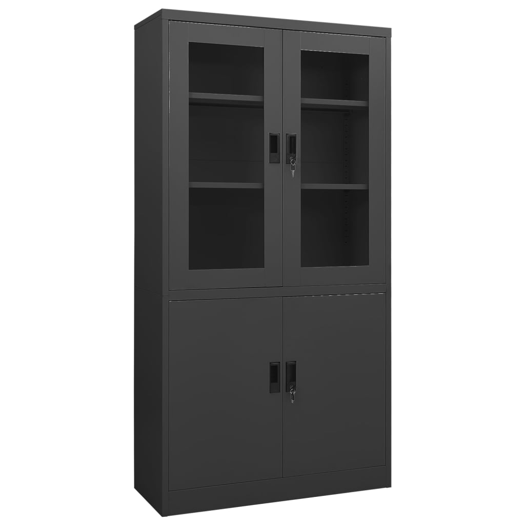 Büroschrank Weiß 90x40x180 cm Stahl