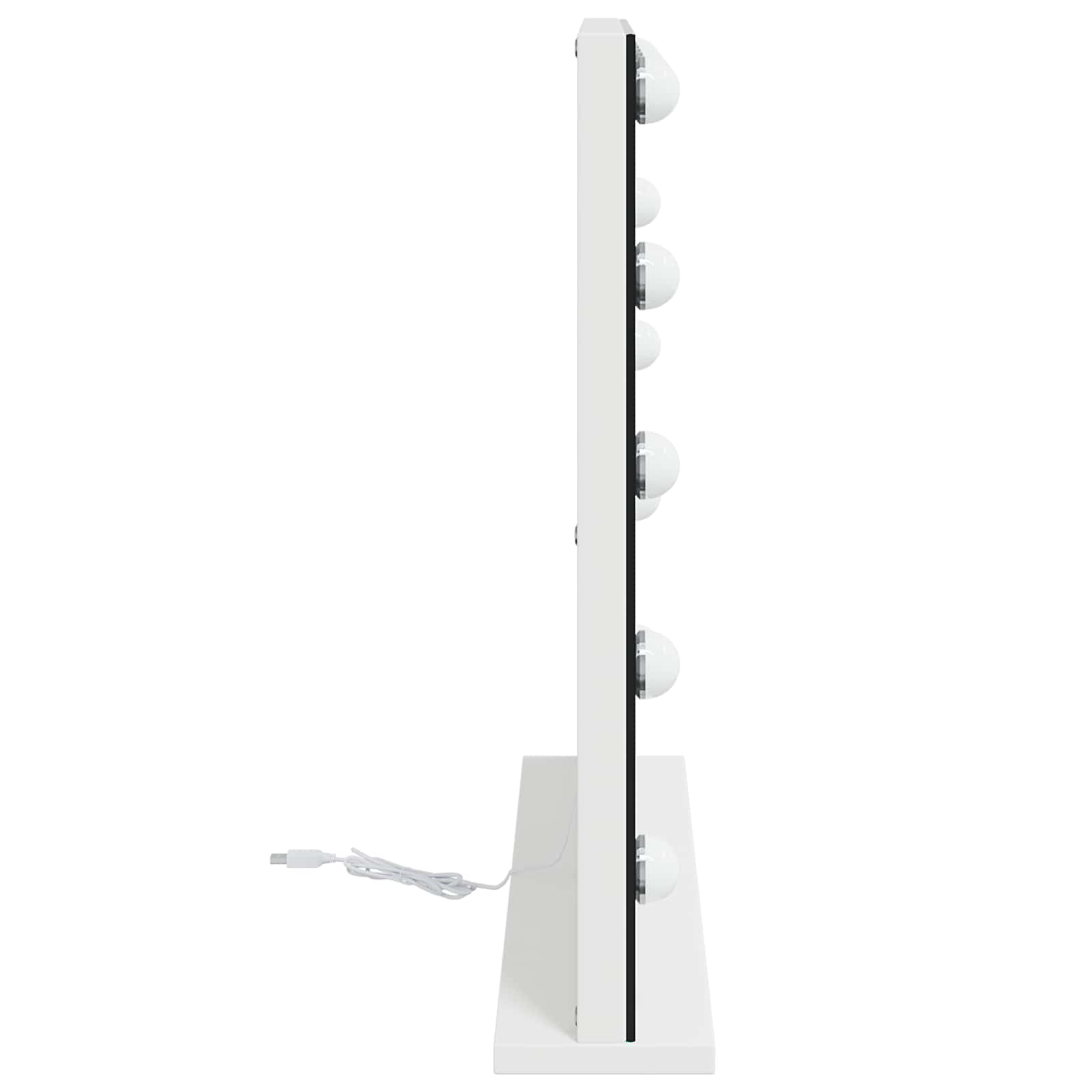 LED Schminkspiegel Weiß 44 x 10 x 53 cm Glas und Stahl