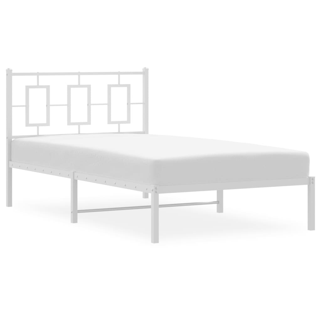 Bettgestell mit Kopf- und Fußteil Metall Weiß 180x200 cm
