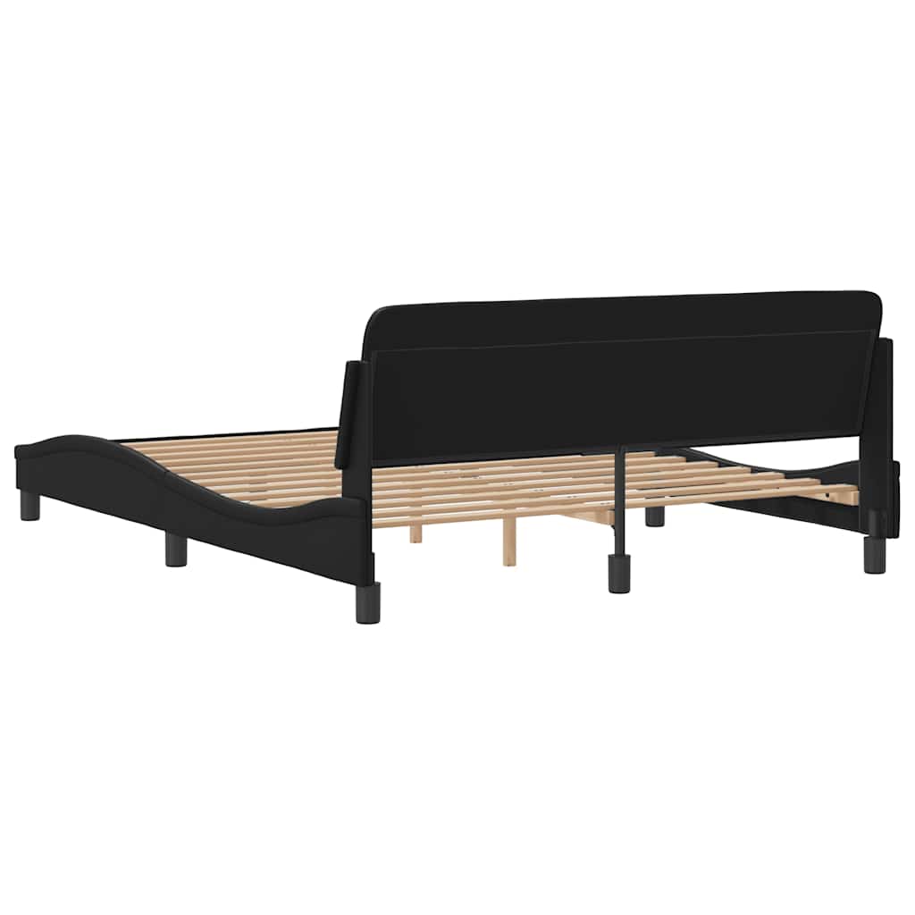 Bettgestell "Dover" Schwarz 100x190 cm Kunstleder