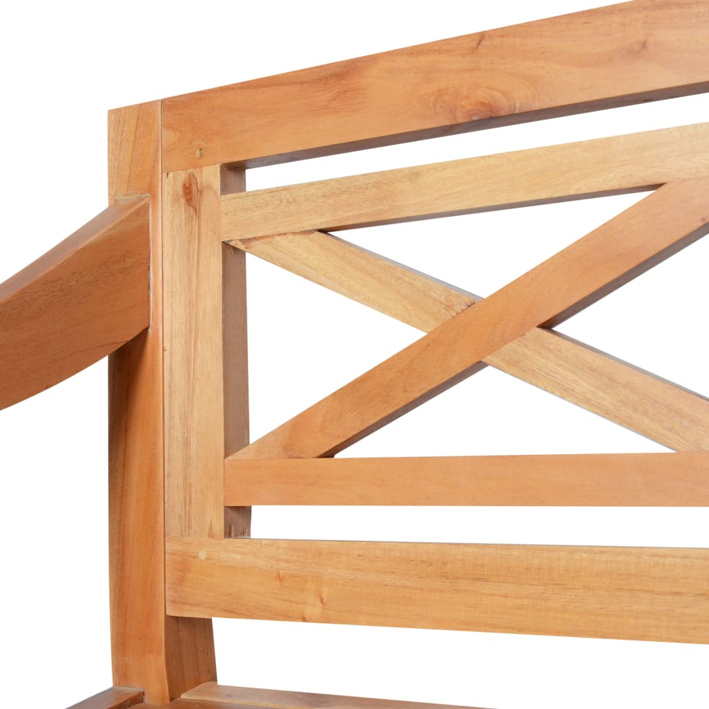Batavia-Sitzbank 98 cm Mahagoni Massivholz Weiß