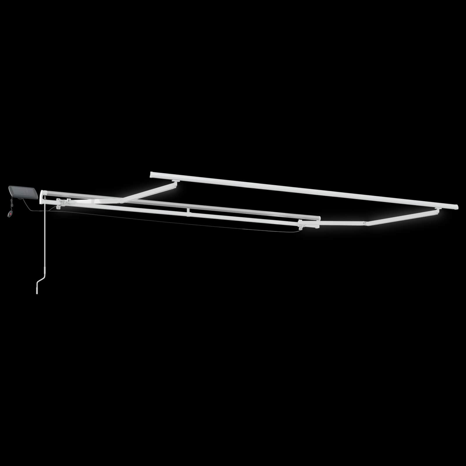 Markise Manuell Einziehbar mit LED 300x250 cm Blau und Weiß
