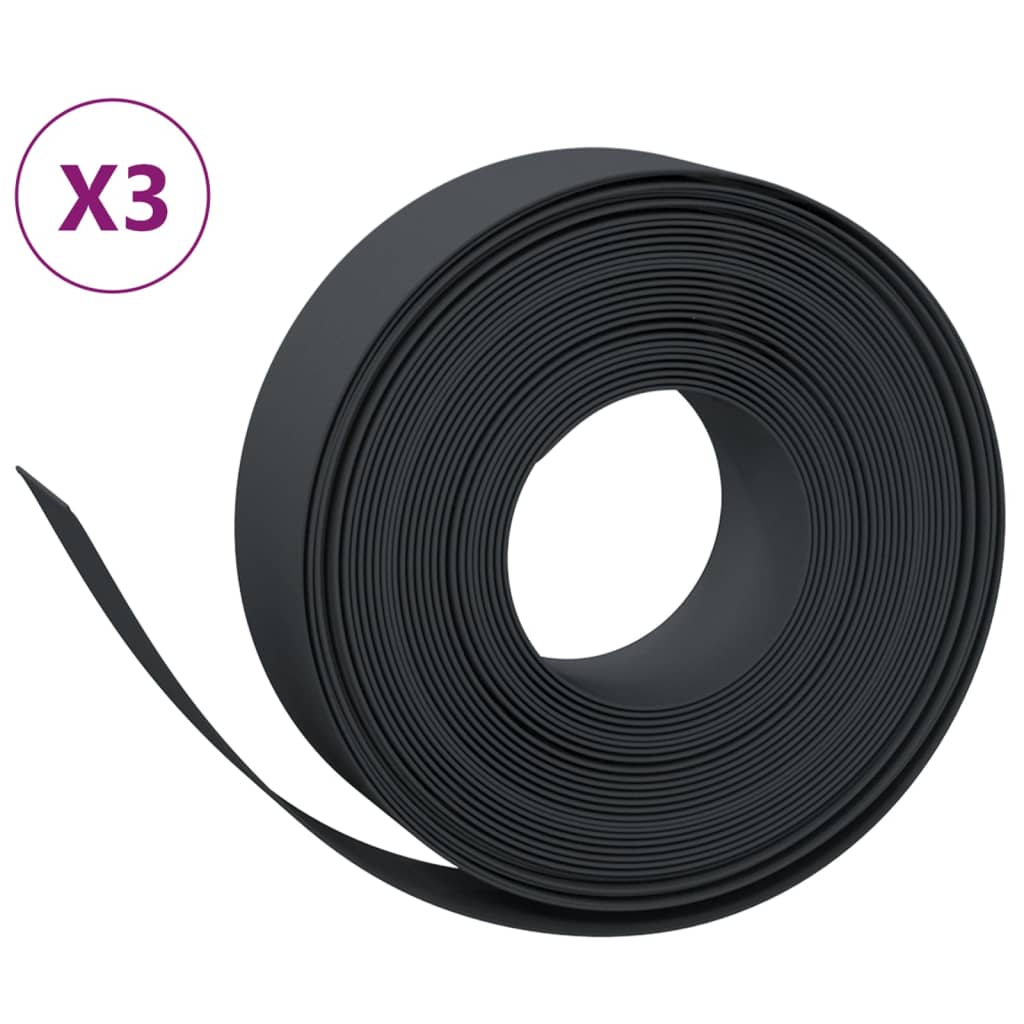Gartenumrandung 25 m 10 cm PE Grau