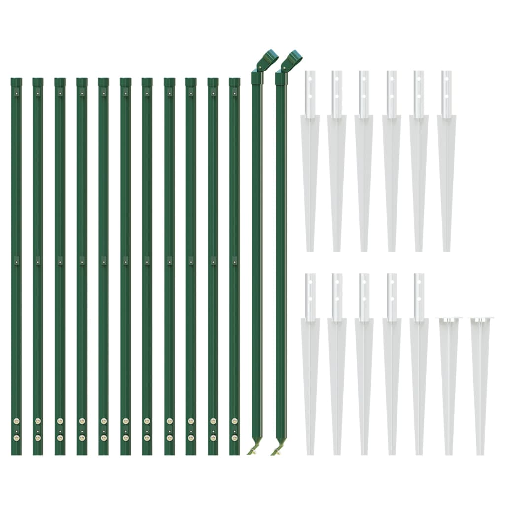 Maschendrahtzaun mit Bodenhülsen Grün 2x10 m