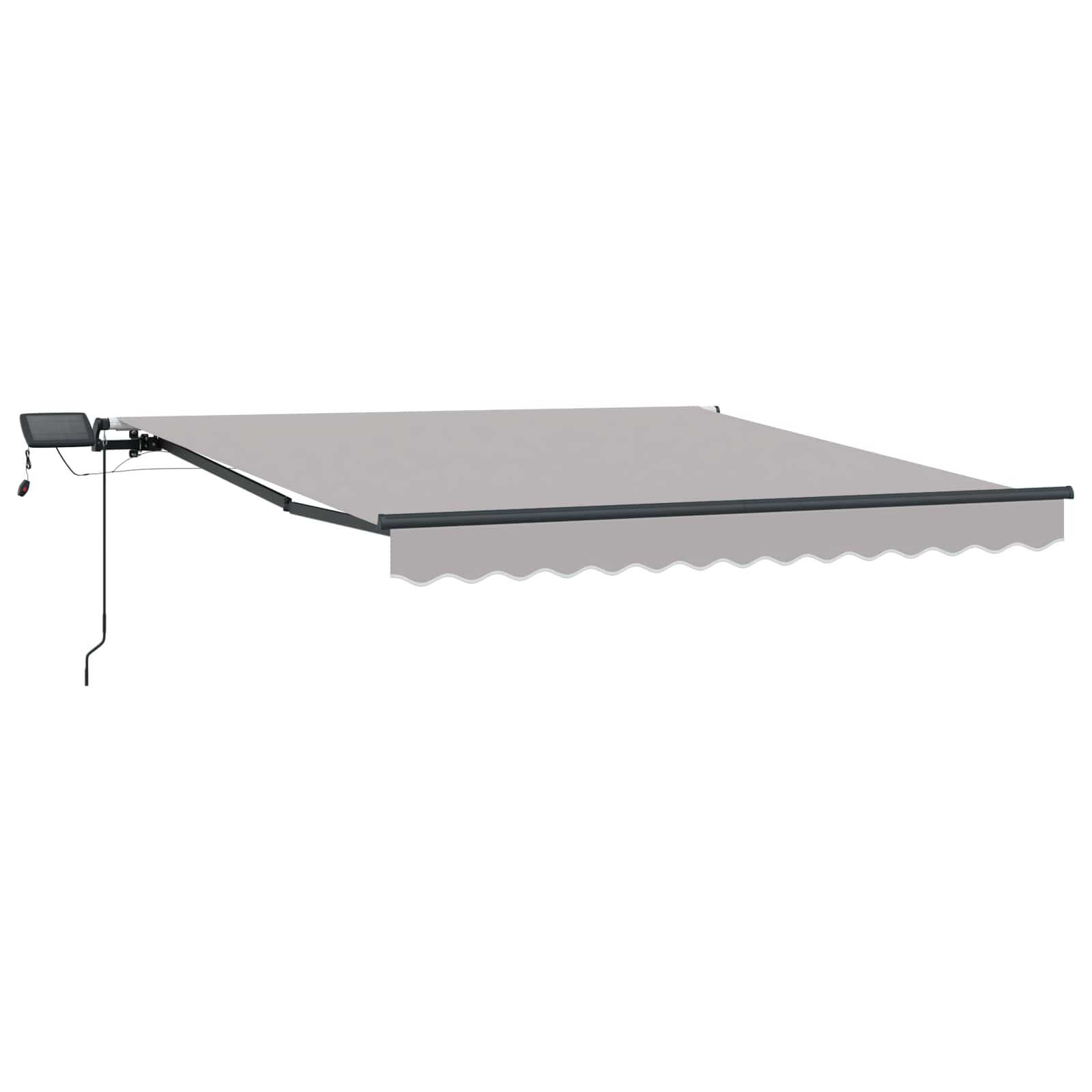 Markise Manuell Einziehbar mit LED 300x250 cm Blau und Weiß