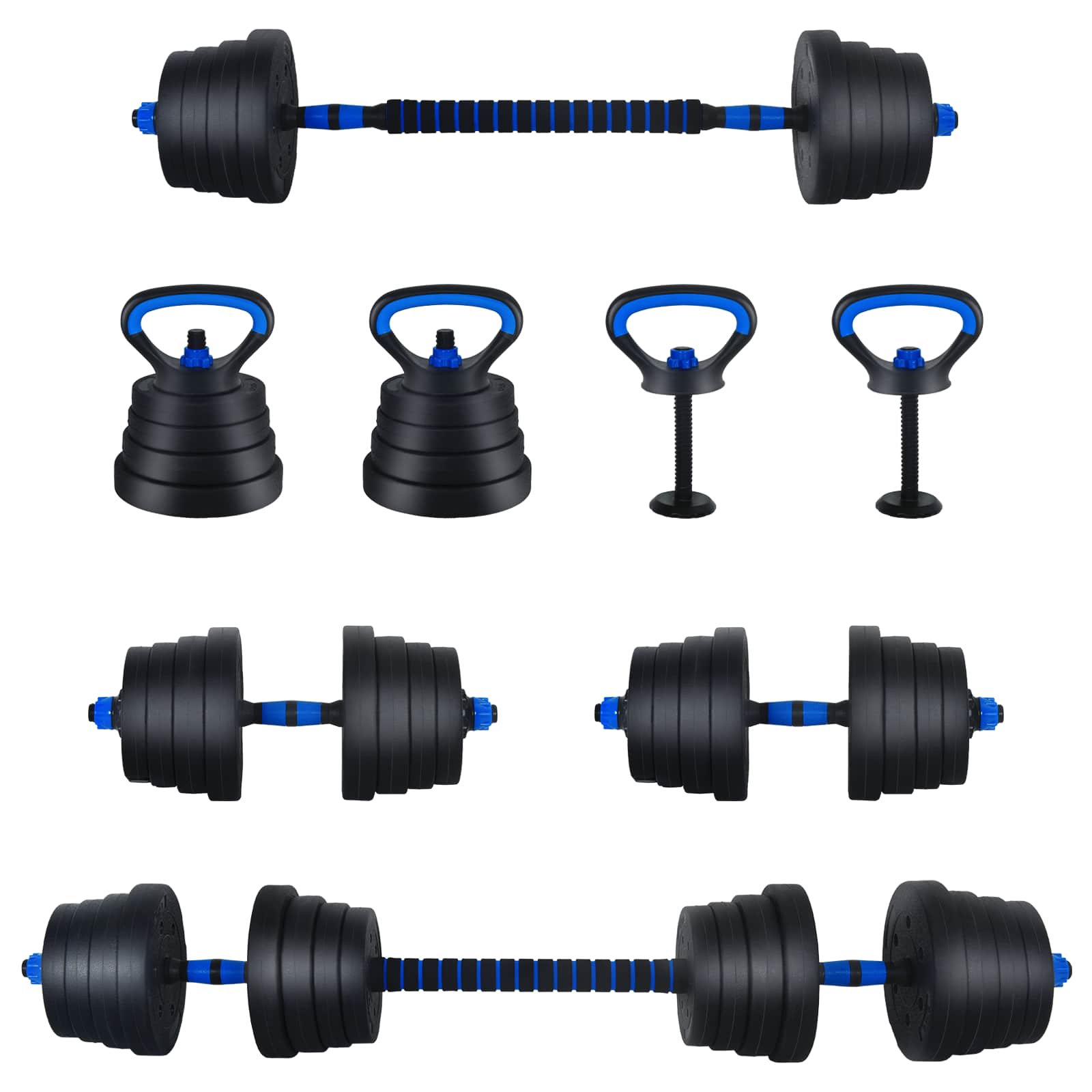 2-in-1 Hantelset 40kg Schwarz und Rot Zement und Eisensand