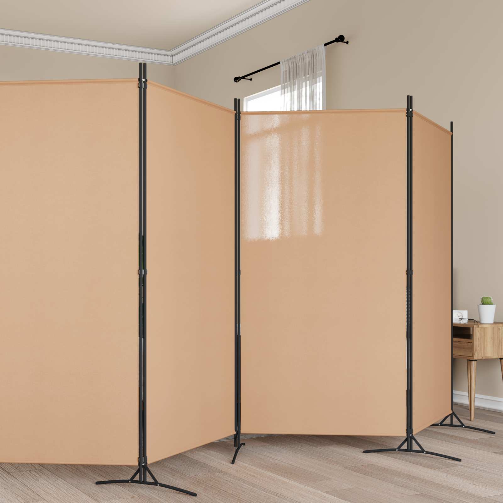 3-tlg. Raumteiler Weiß 260x180 cm Stoff