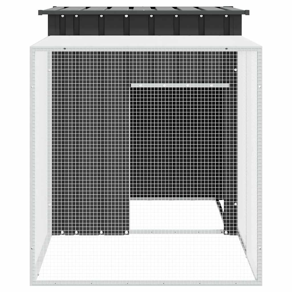 Kaninchenkäfig Anthrazit 200x91x100 cm Verzinkter Stahl