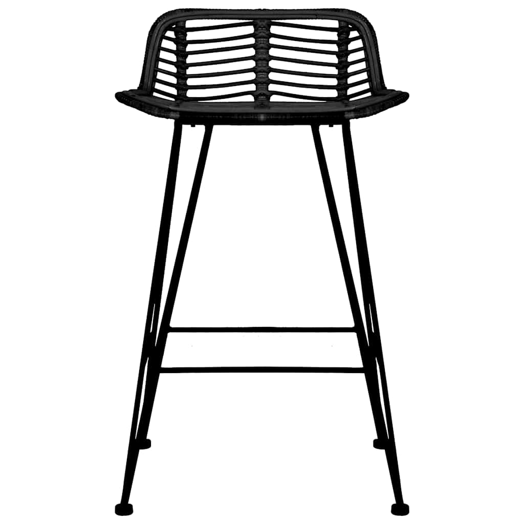 Barhocker 2 Stk. Rattan Natur