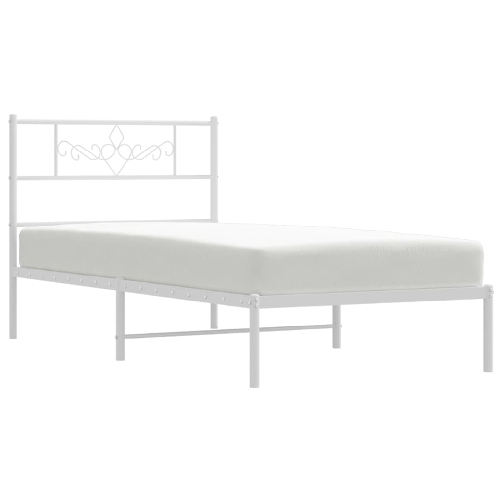 Bettgestell mit Kopfteil Metall Schwarz 100x190 cm