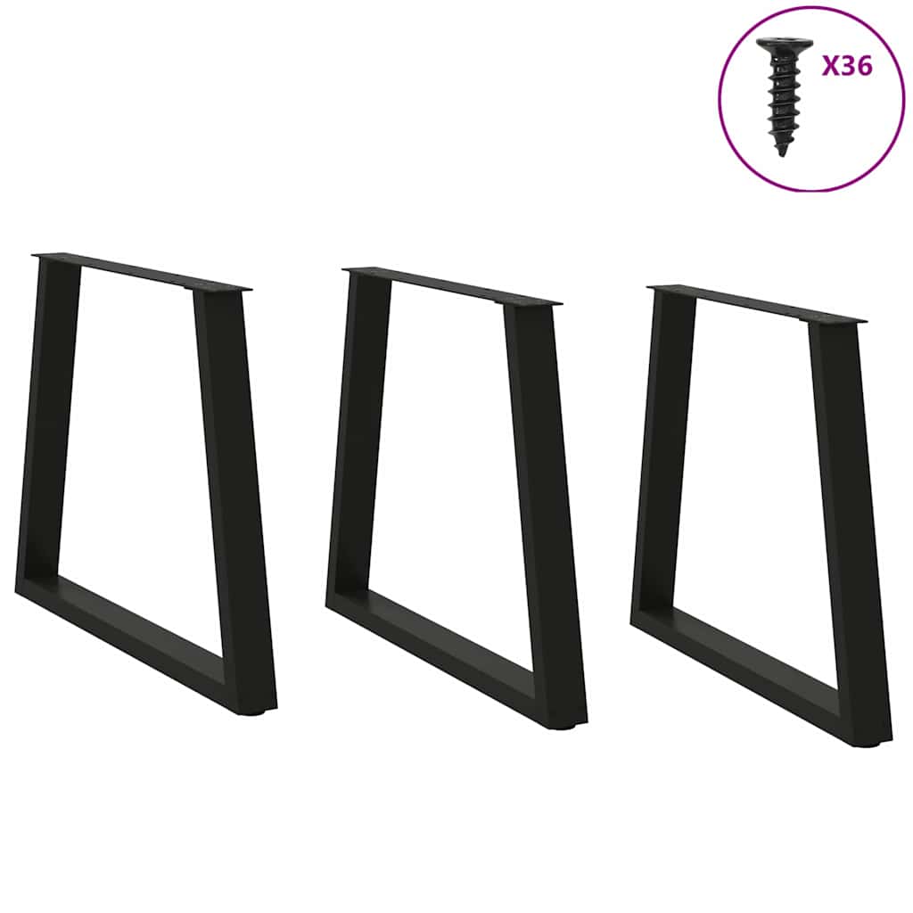 Couchtischbeine V-Form 2 Stück Schwarz 30x(30-31,3) cm Stahl