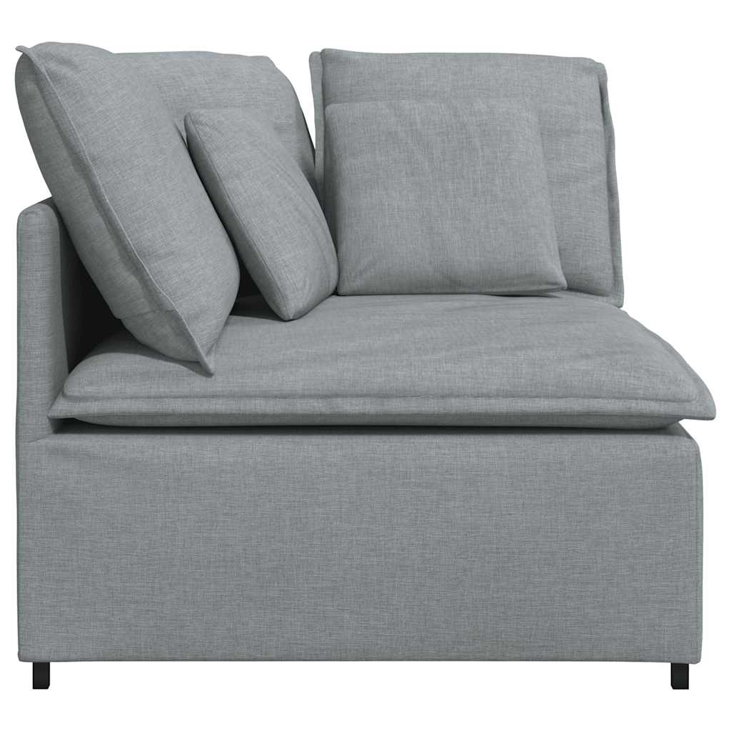 Modulares Sofa Endmodul mit Armlehne Kissen Hellgrau 100 cm