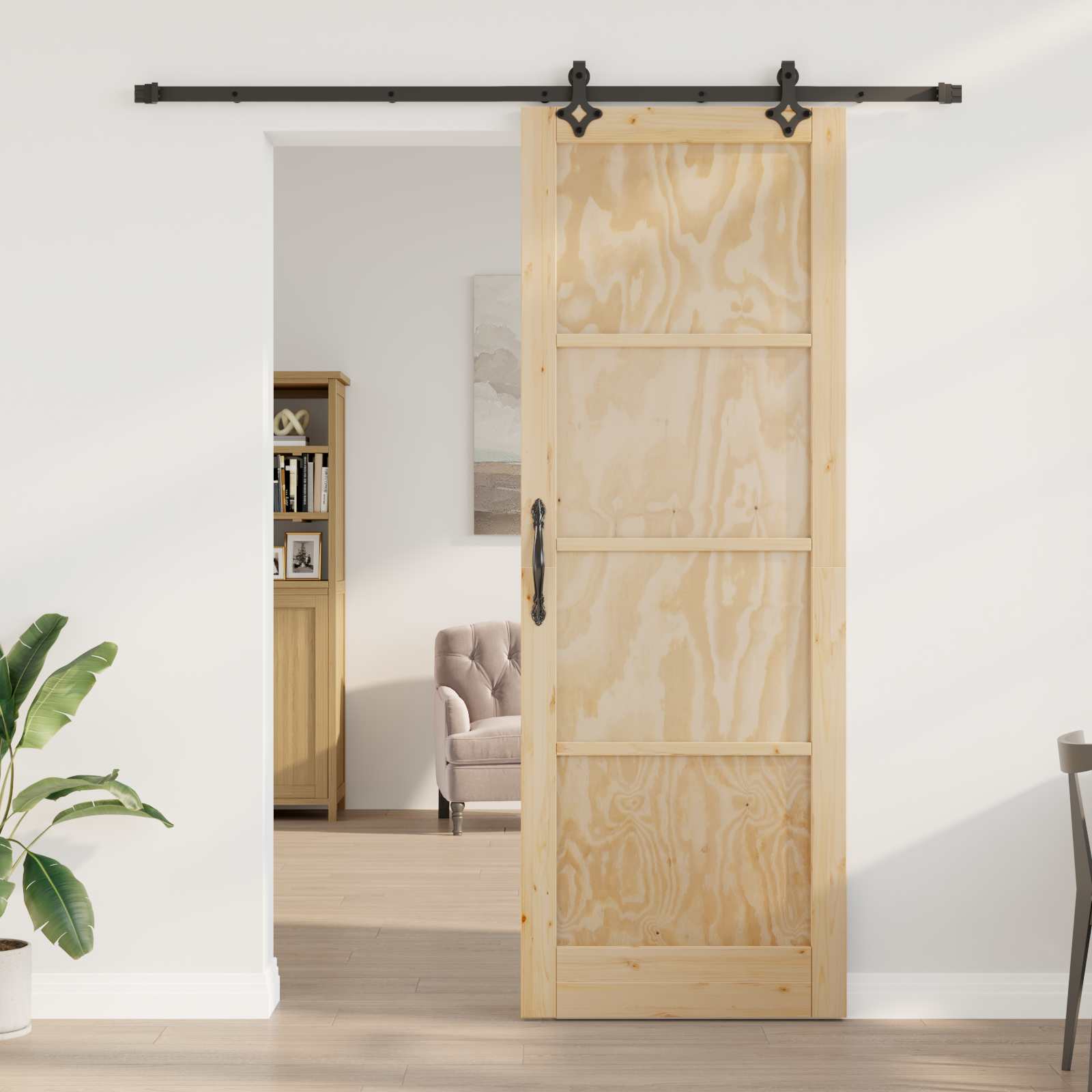 Schiebetür ORKDAL Natur 61 x 198,5 cm Massives Kiefernholz