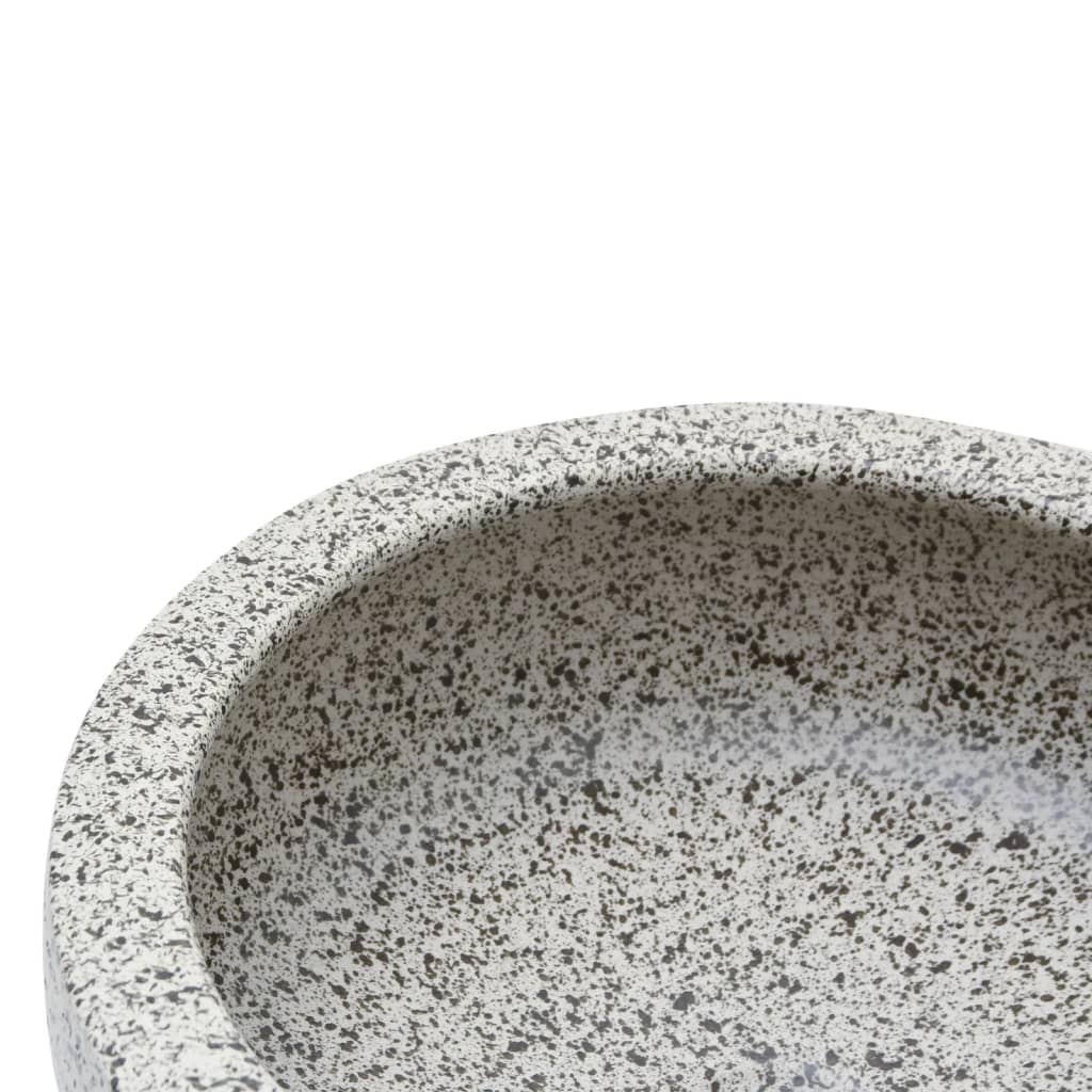 Aufsatzwaschbecken Weiß und Blau Rund Ø41x14 cm Keramik