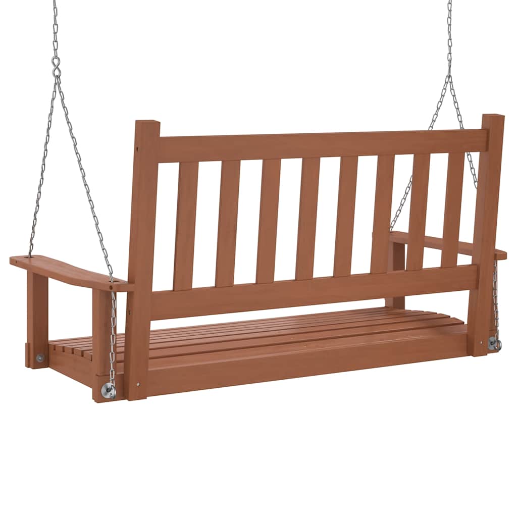 Garten-Hängestuhl mit Metallketten Braun Massivholz Tanne