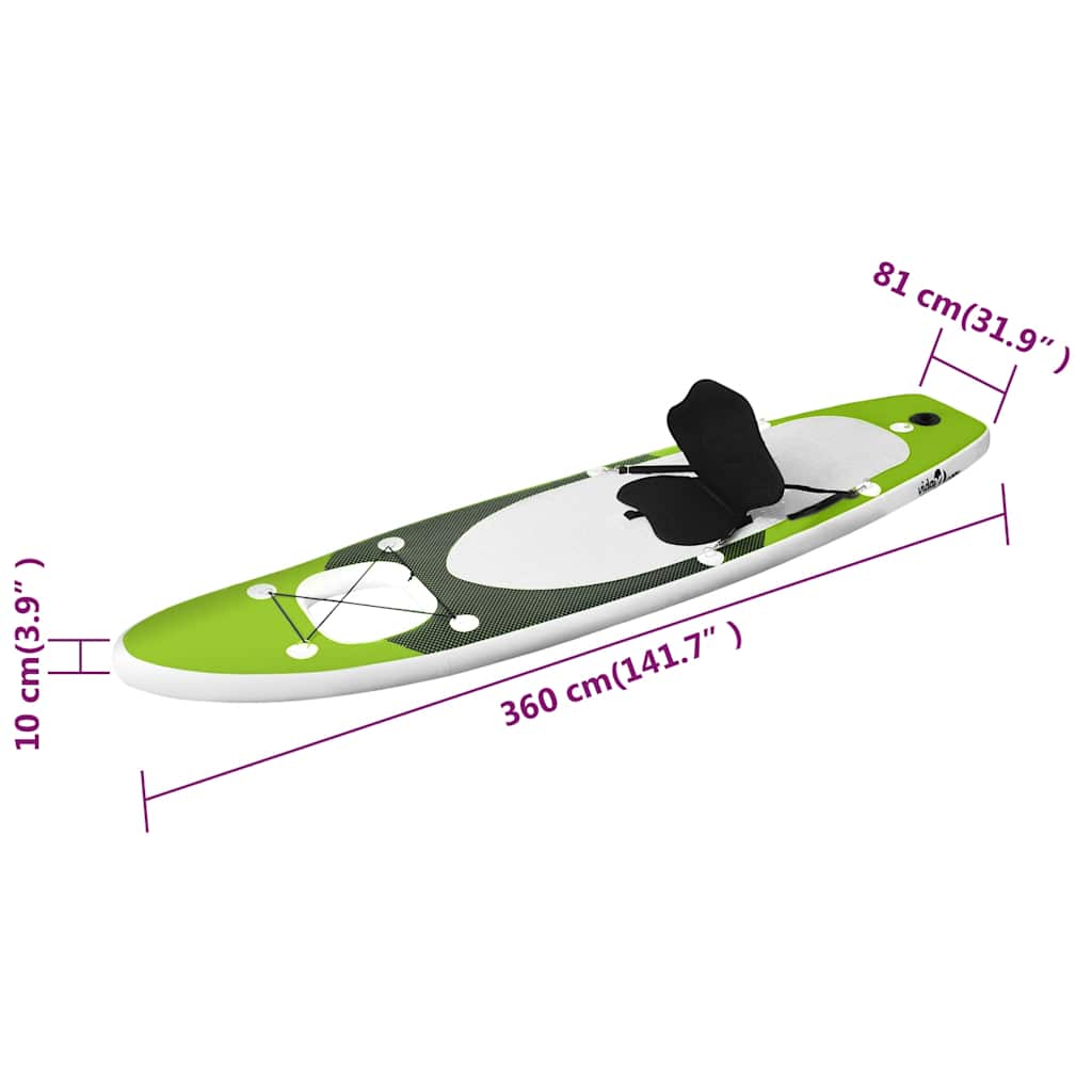 SUP-Board-Set Aufblasbar Blau 300x76x10 cm