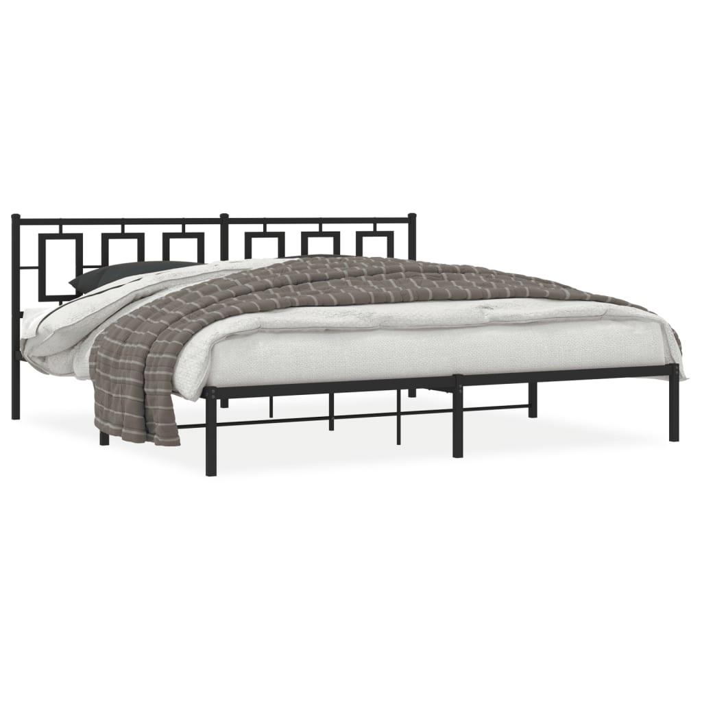 Bettgestell mit Kopf- und Fußteil Metall Weiß 180x200 cm