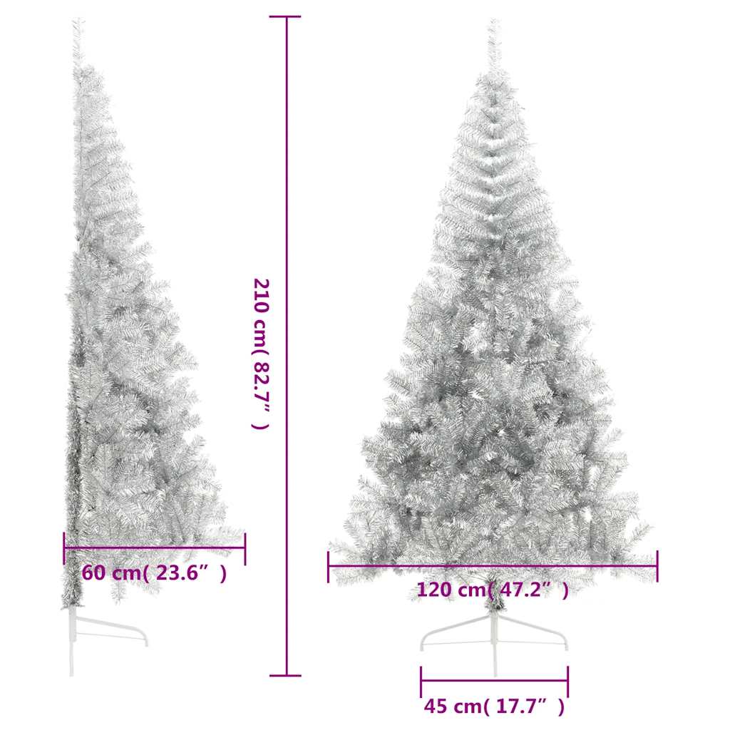Künstlicher Halb-Weihnachtsbaum mit Ständer Grün 150 cm PVC