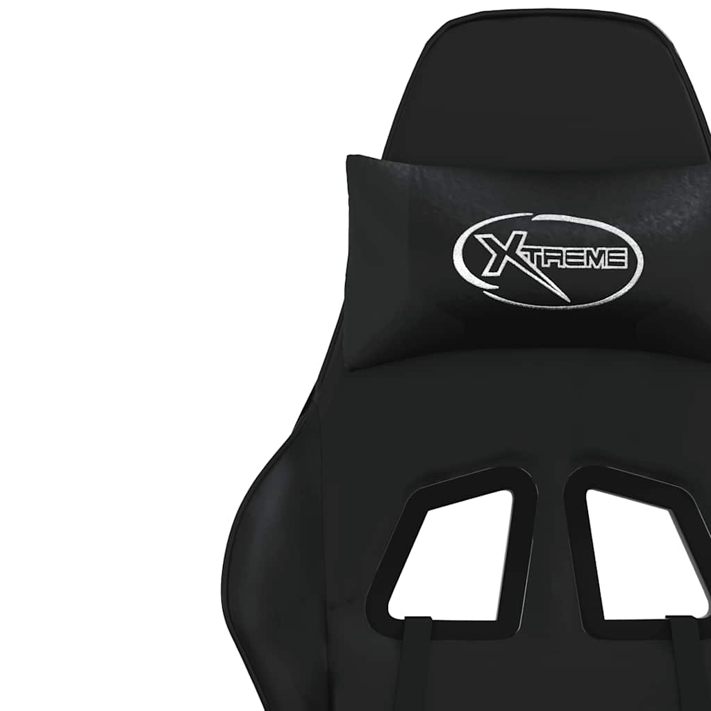 Gaming-Stuhl mit Massagefunktion Schwarz und Blau Kunstleder