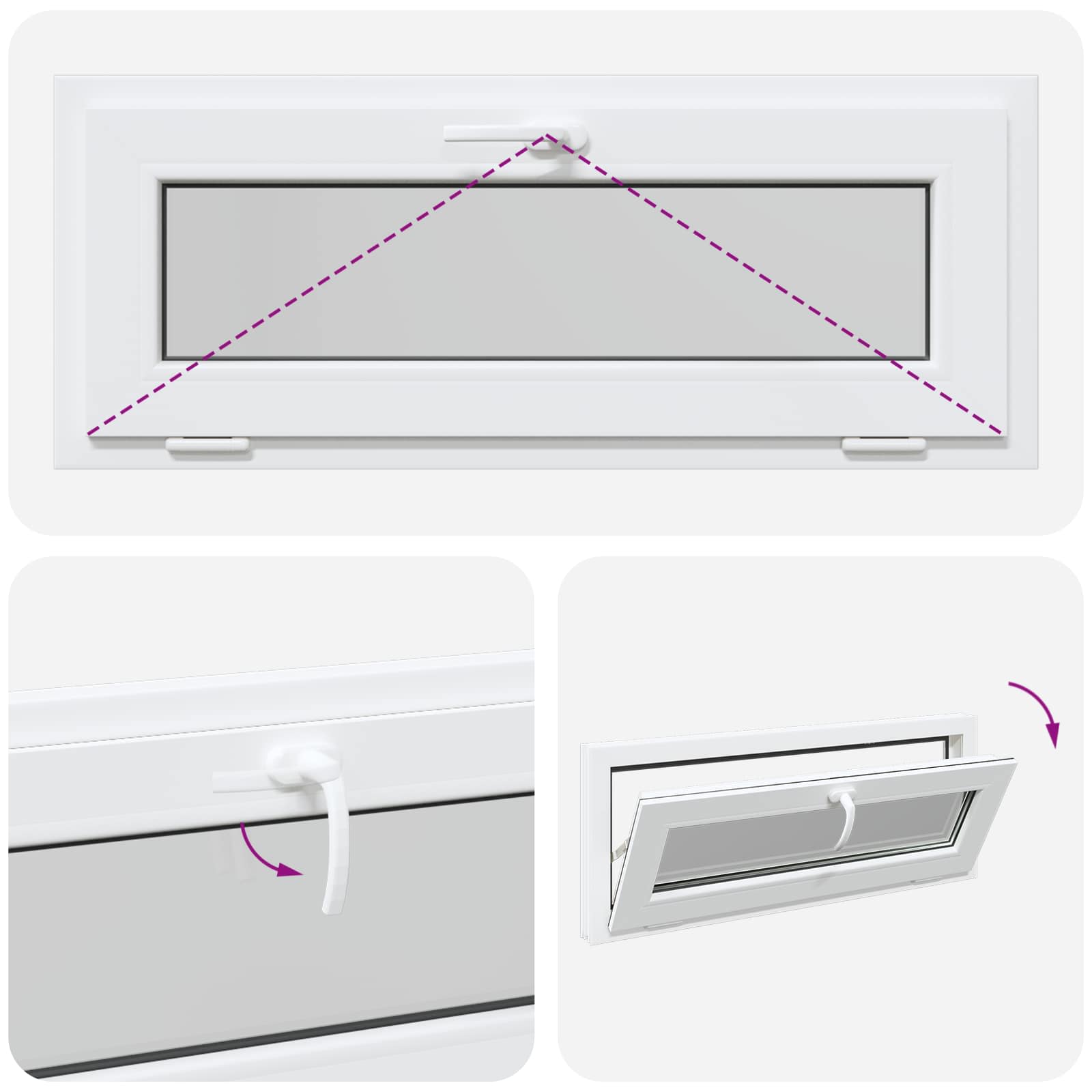 Kellerfenster RISOR 60 x 40 cm PVC und Glas Weiß