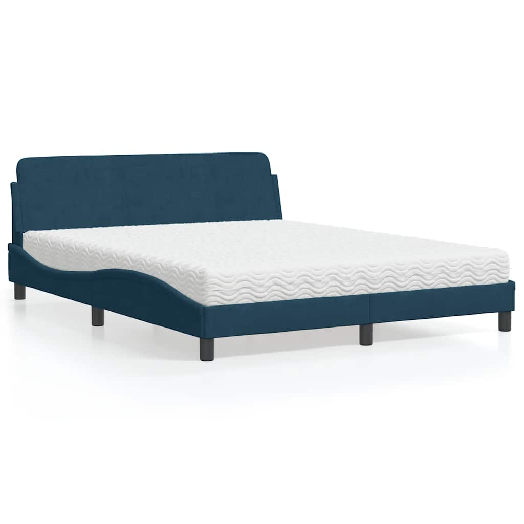 Bett mit Matratze "Dover" Hellgrau 80x200 cm Samt