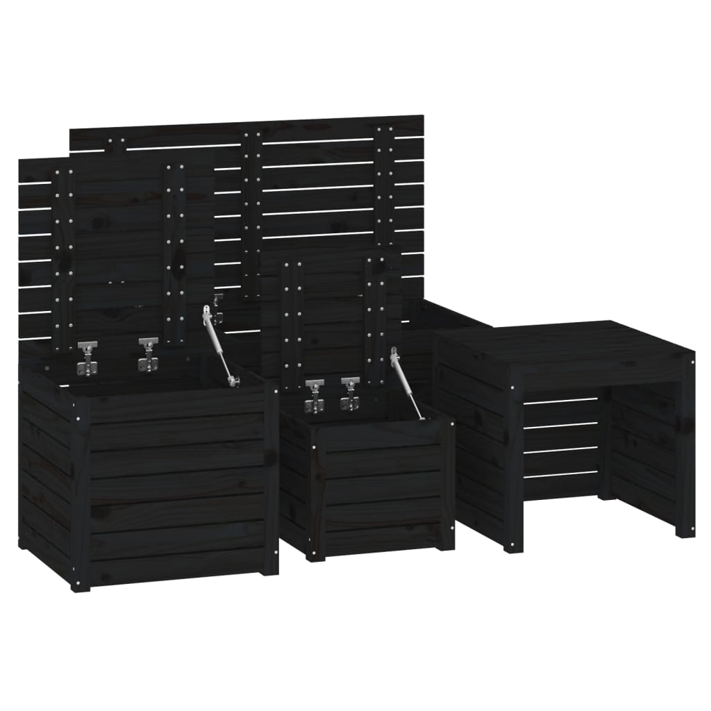 4-tlg. Gartenbox-Set Massivholz Kiefer
