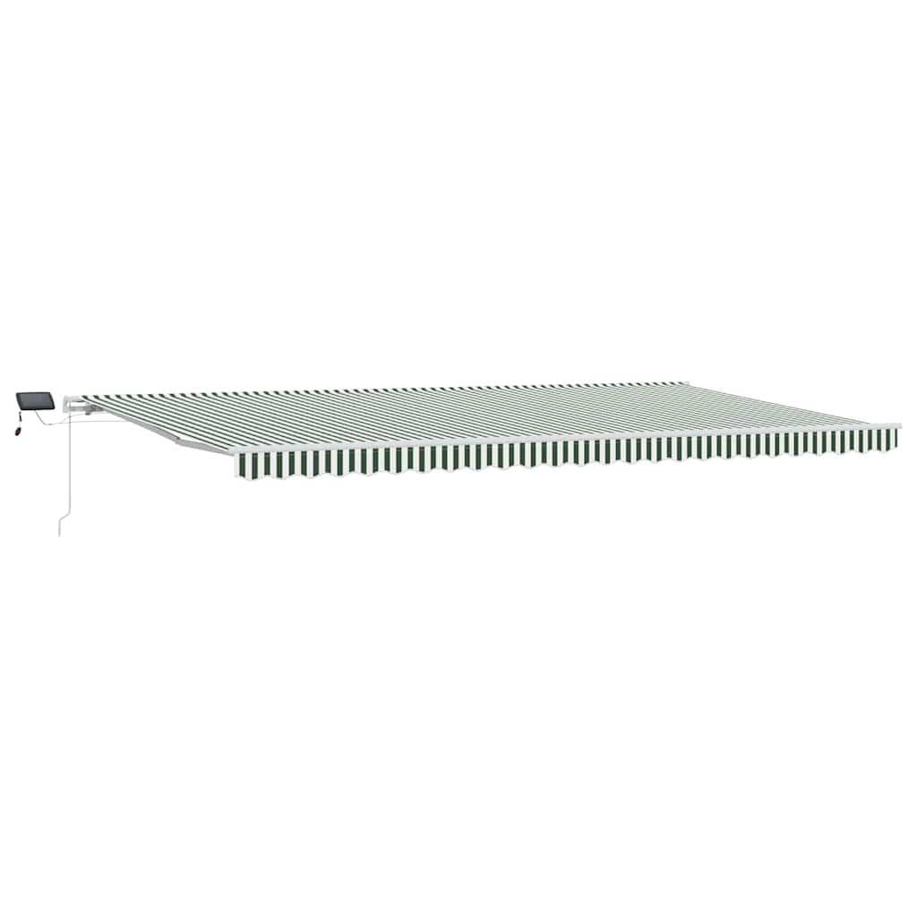 Markise Manuell Einziehbar mit LED 300x250 cm Blau und Weiß