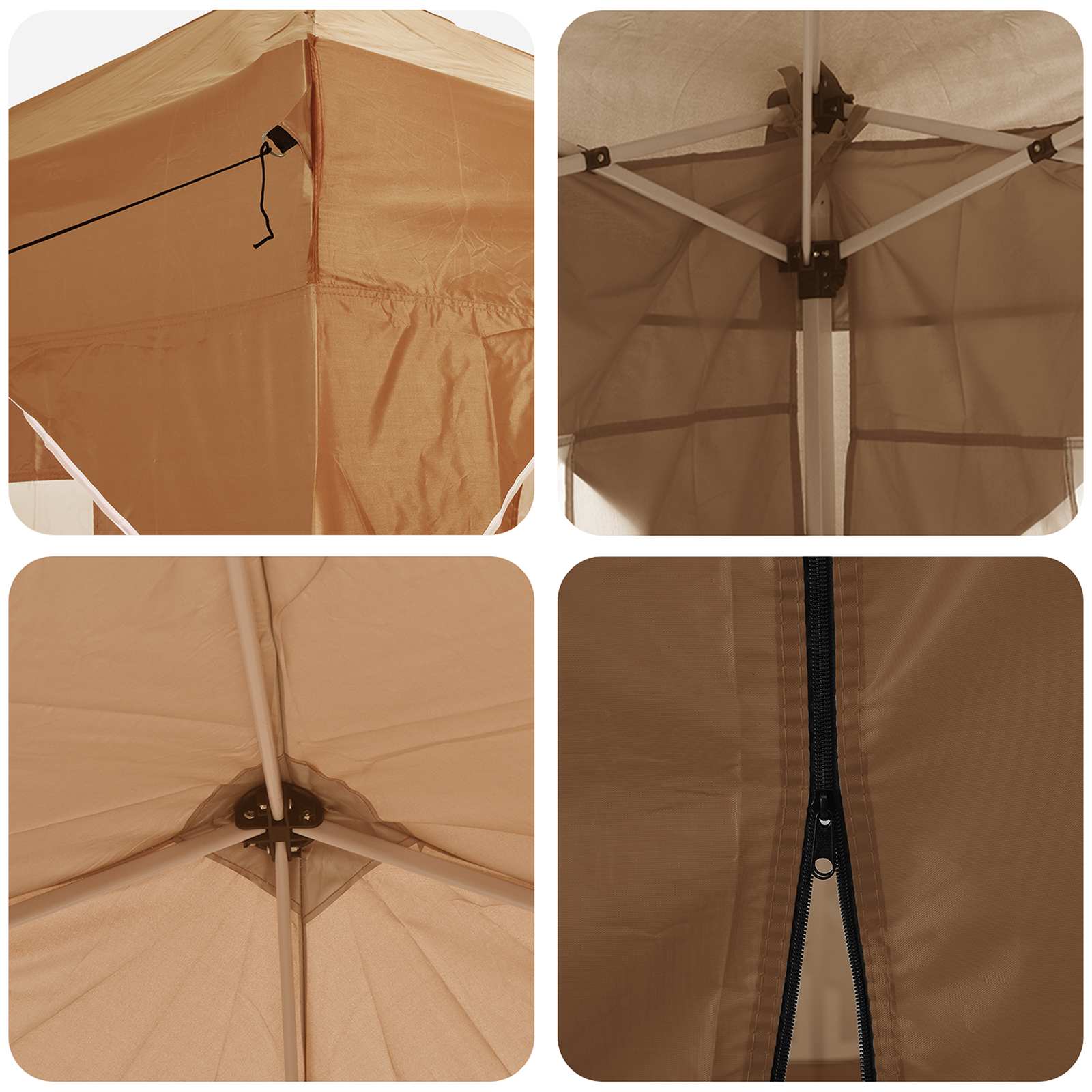 Pop-up Partyzelt 290 x 290 x 245 cm Creme
