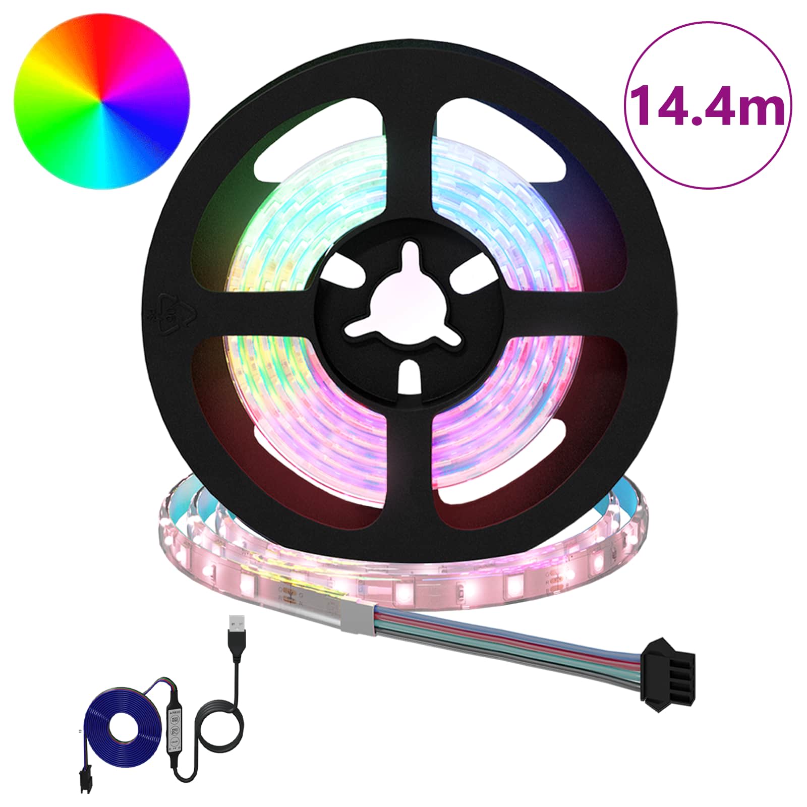 LED Streifen 2 pcs Schwarz und Transparent 3000 mm