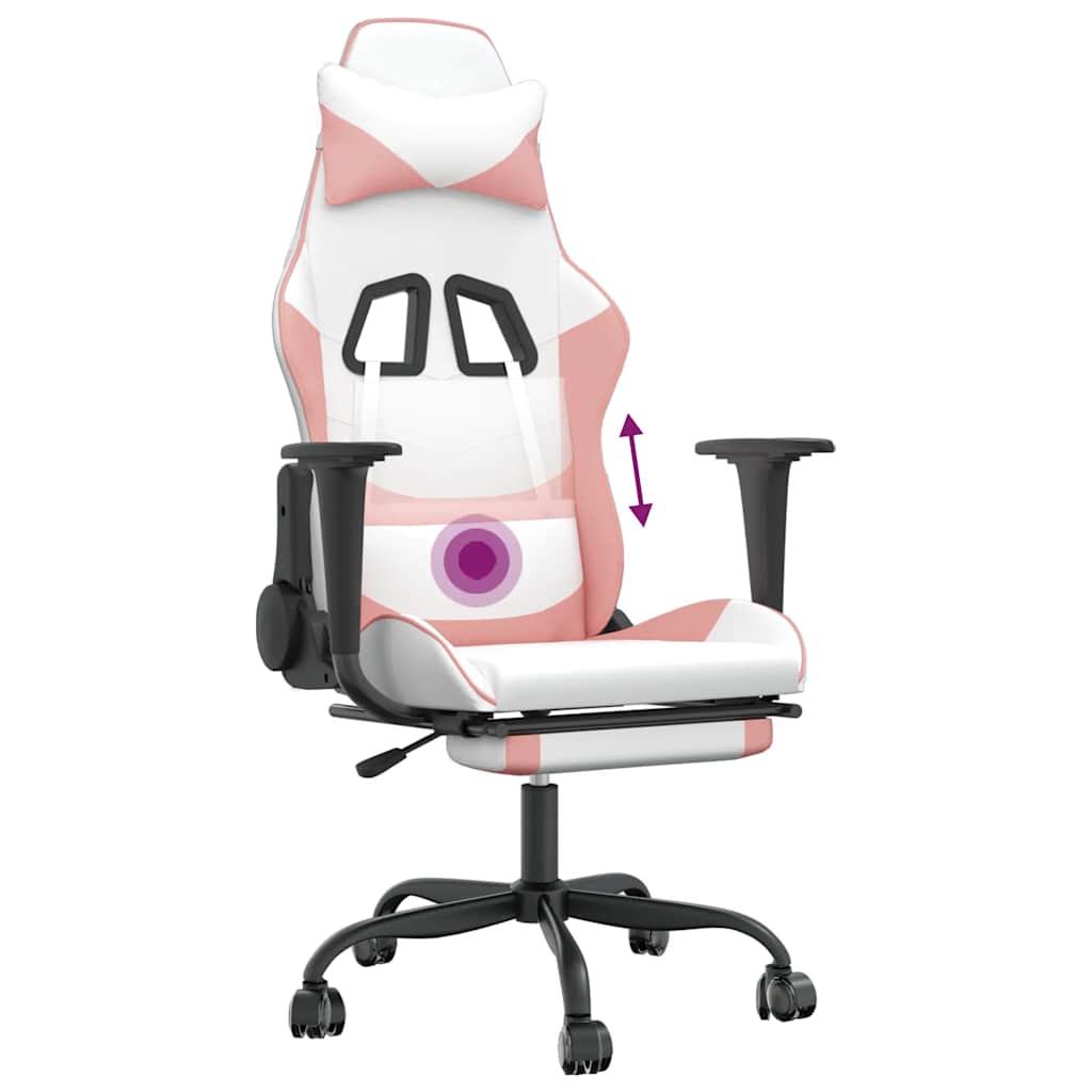 Gaming-Stuhl mit Massagefunktion Schwarz und Rot Kunstleder