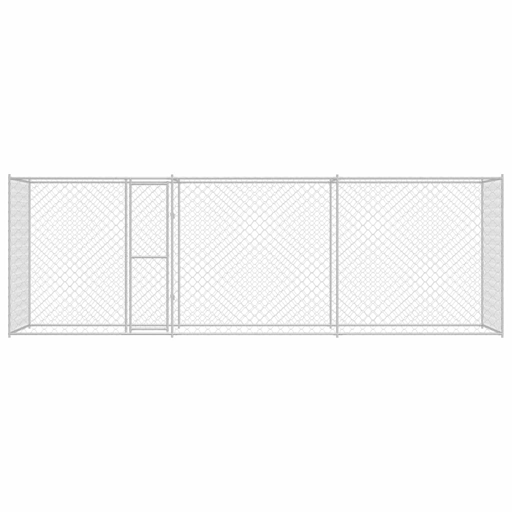 Hundezwinger mit Tür Grau 2x2x1,5 m Verzinkter Stahl