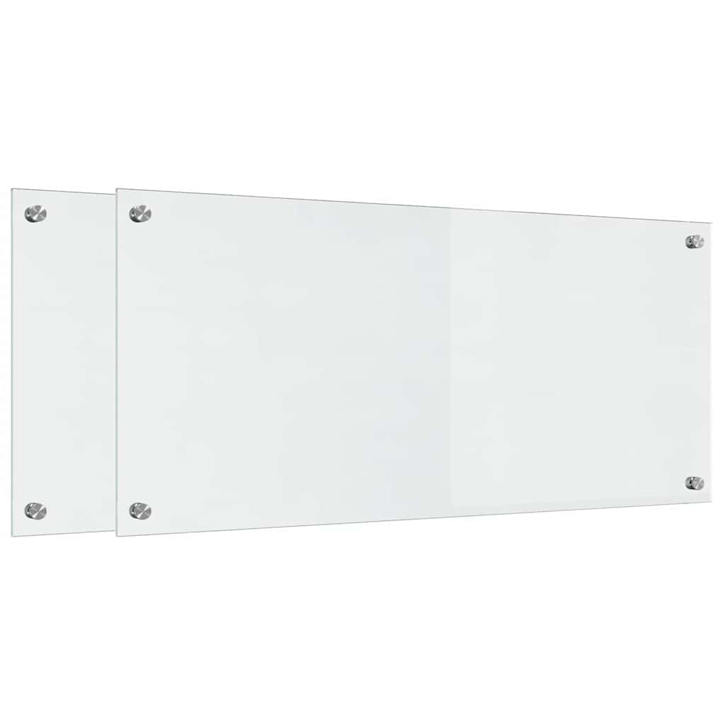 Küchenrückwand 2 pcs Weiß 70 x 40 cm Gehärtetes Glas