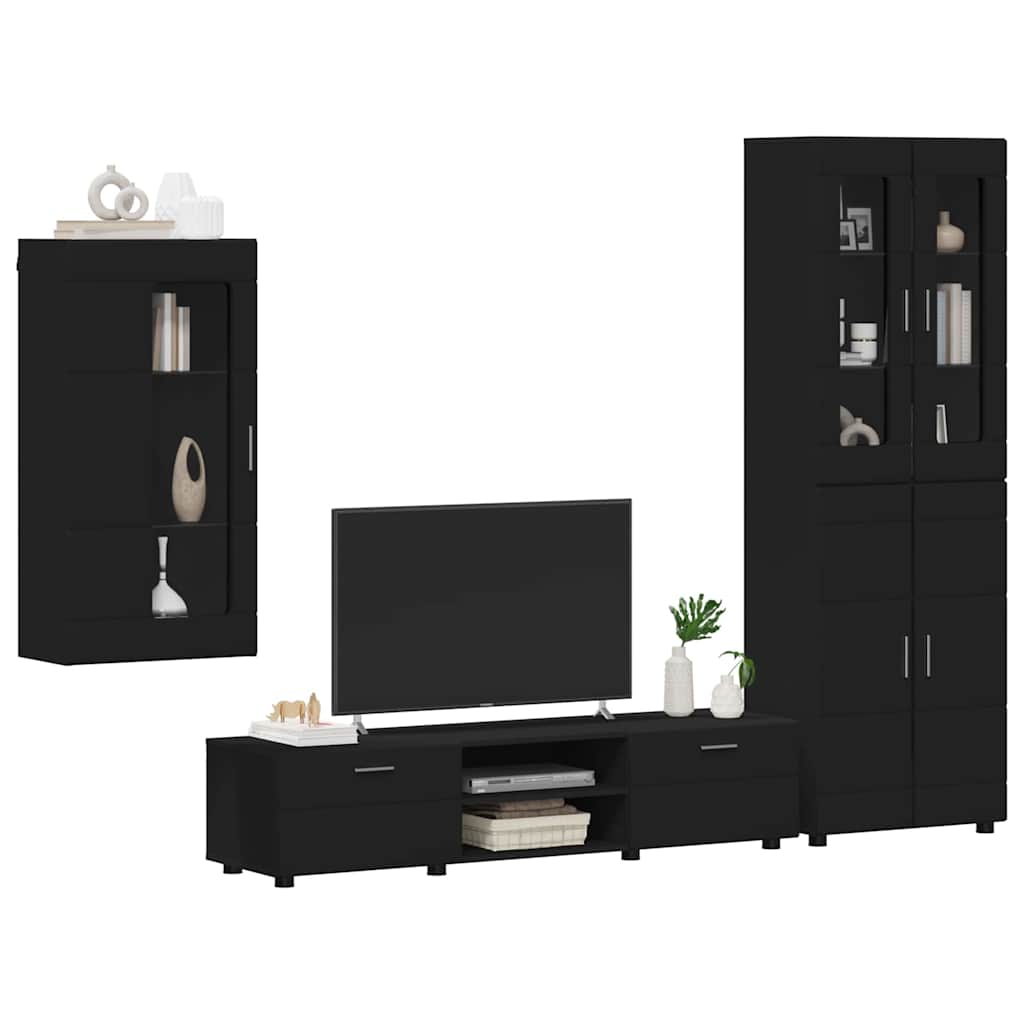 Highboard mit Regal FLORIN Weiß 60 x 35 x 182 cm Holzwerkstoff