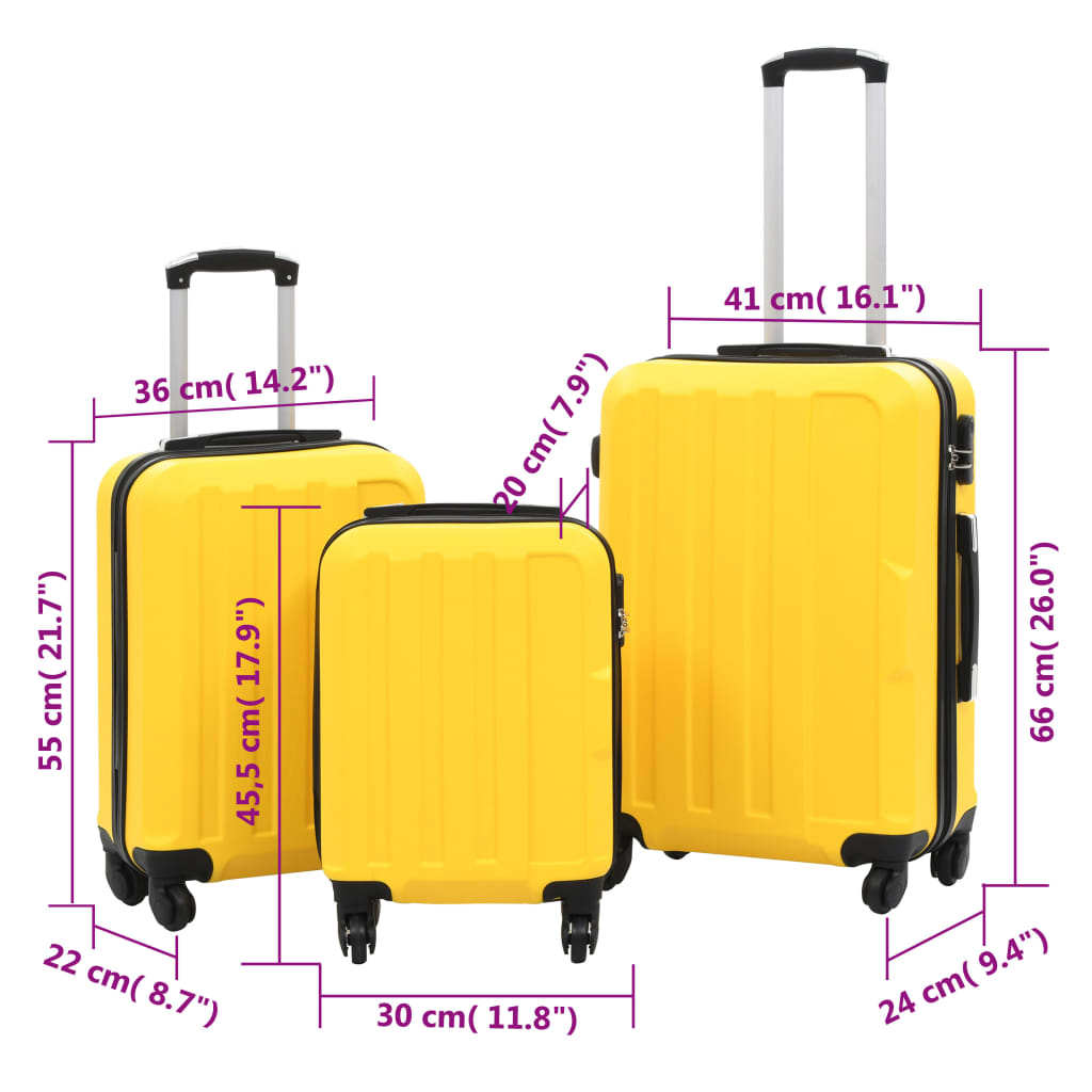 Hartschalen-Trolley-Set 3 Stk. Lila ABS