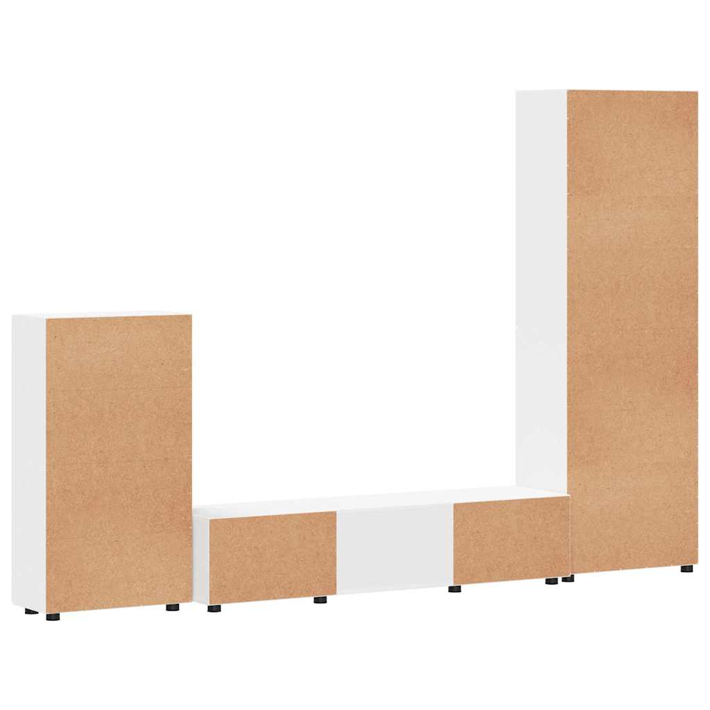 Highboard mit Regal FLORIN Weiß 60 x 35 x 182 cm Holzwerkstoff