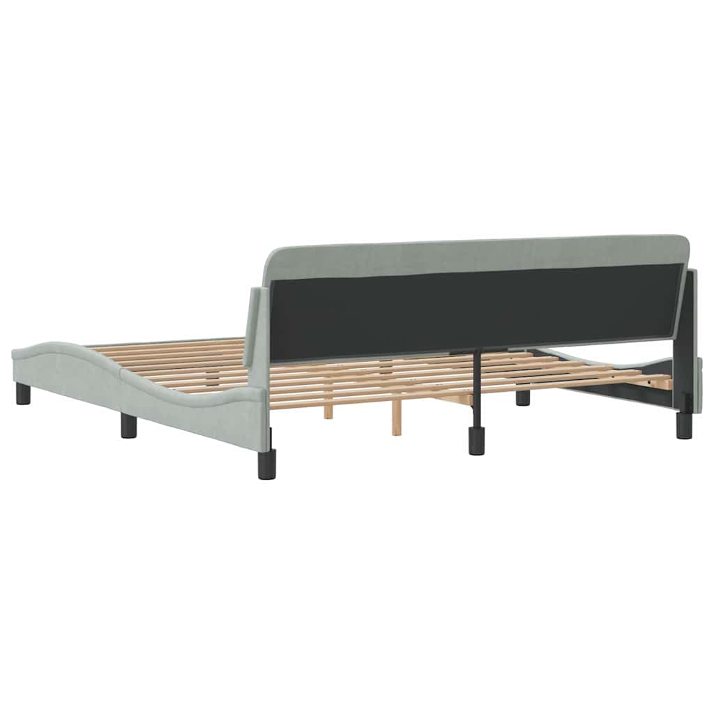 Bettgestell "Dover" Hellgrau 80x200 cm Samt