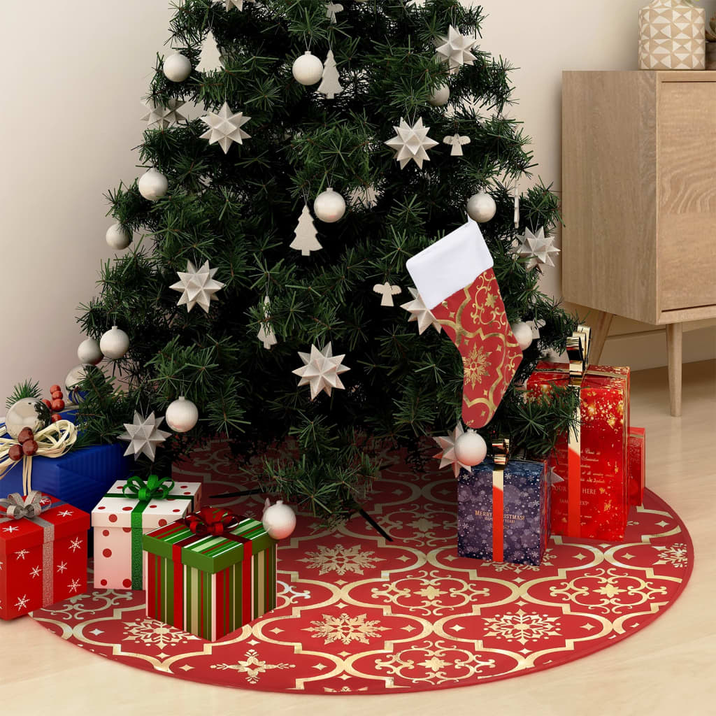 Luxus-Weihnachtsbaumdecke mit Socke Blau 150 cm Stoff