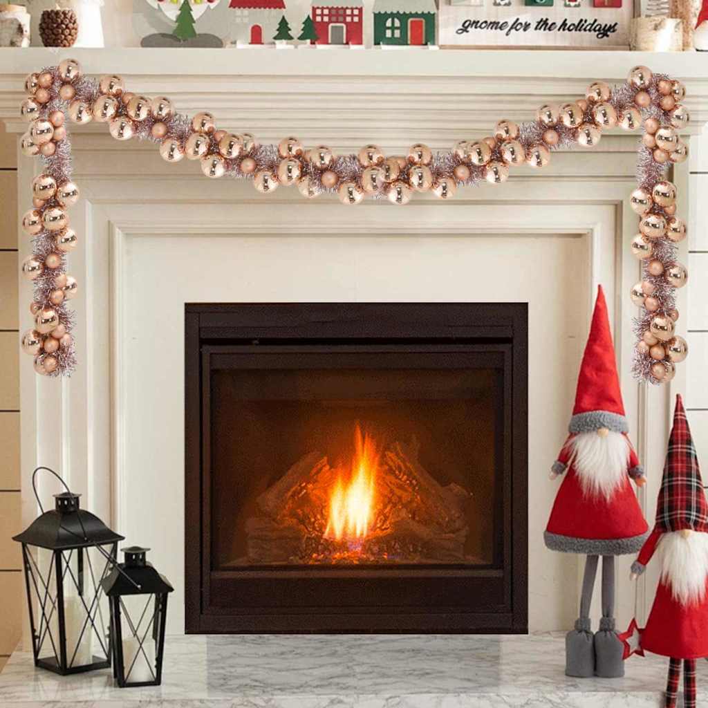 Weihnachtskugelgirlande Schwarz 186 cm Polystyrol