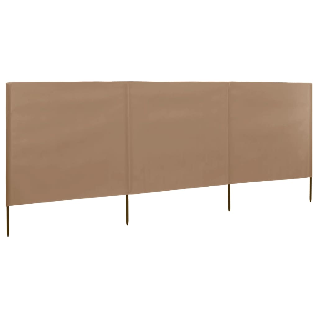 3-teiliges Windschutzgewebe 400 x 120 cm Weiß