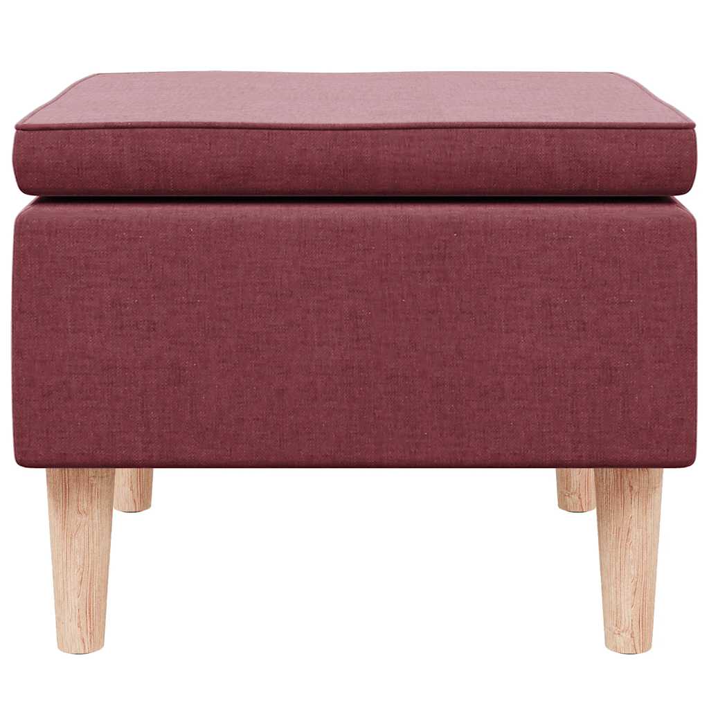Hocker mit Holzbeinen Schwarz Stoff