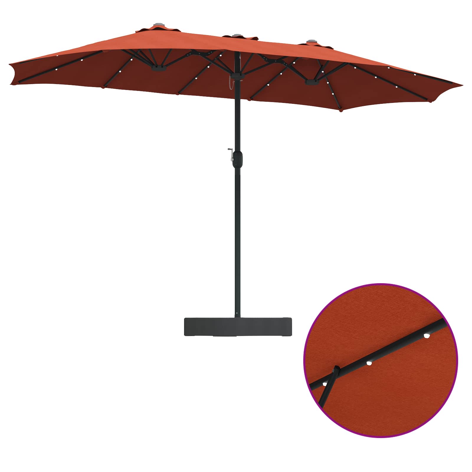 Garten-Sonnenschirm Sand und Anthrazit 385 x 209 x 244 cm