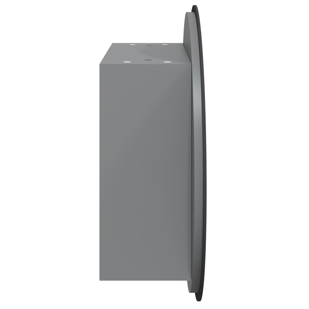 Badezimmerschrank mit Rundem Spiegel & LED Weiß 40x40x17,5 cm