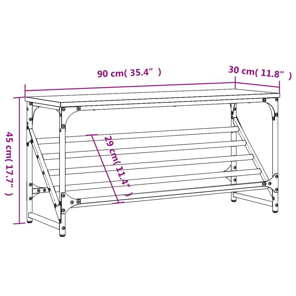 Schuhregal Schwarz 60x30x45 cm Holzwerkstoff