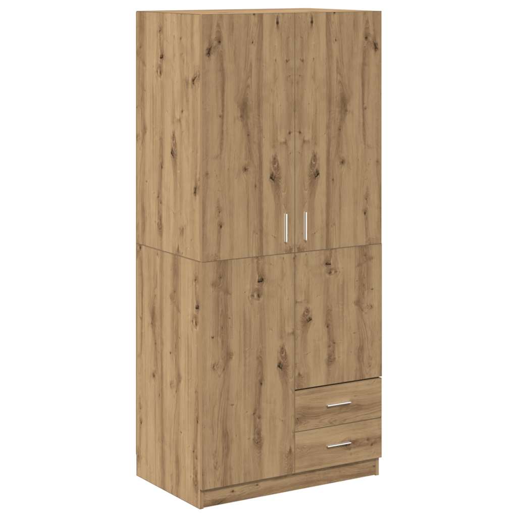 Kleiderschrank Weiß 80x52x180 cm Holzwerkstoff