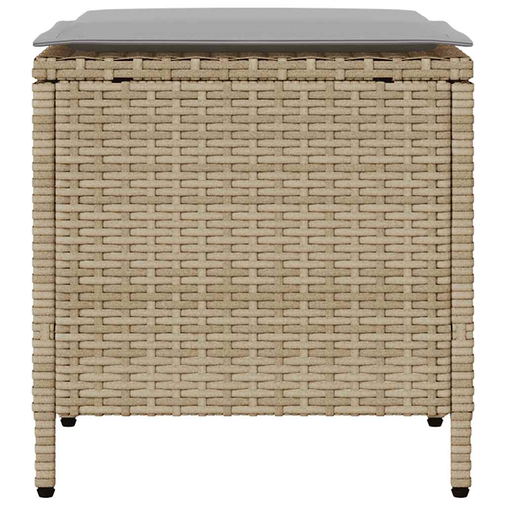4-tlg. Garten-Sofagarnitur mit Kissen Schwarz Poly Rattan